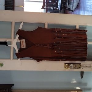 1960s vintage leather hippie vest